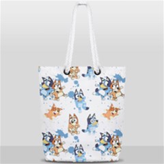 Bluey, Bluey Merch, Bluey Pattern, Bluey Bluey, Bingo, Bluey Design, Bluey Dog Full Print Rope Handle Tote (small) by avitendut