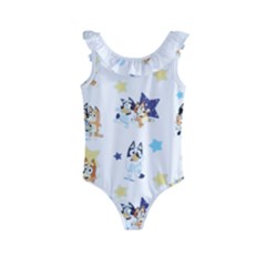 Bluey, Bluey Merch, Bluey Pattern, Bluey Bluey, Bingo, Bluey Design, Bluey Dog Kids  Frill Swimsuit by avitendut
