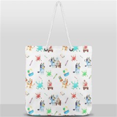 Bluey, Bluey Merch, Bluey Pattern, Bluey Bluey, Bingo, Bluey Design, Bluey Dog Full Print Rope Handle Tote (large) by avitendut
