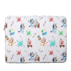 Bluey, Bluey Merch, Bluey Pattern, Bluey Bluey, Bingo, Bluey Design, Bluey Dog 15  Vertical Laptop Sleeve Case With Pocket by avitendut