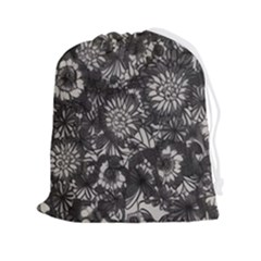 Mid Century Retro Floral 1970s 1960s Pattern 71 Drawstring Pouch (2xl) by violetheavensky
