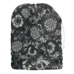 Mid Century Retro Floral 1970s 1960s Pattern 71 Drawstring Pouch (3xl) by violetheavensky