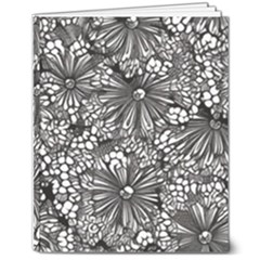 Mid Century Retro Floral 1970s 1960s Pattern 73 8  X 10  Softcover Notebook by violetheavensky