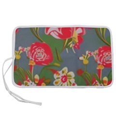 Mid Century Retro Floral 1970s 1960s Pattern 83 Pen Storage Case (m) by violetheavensky