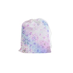 Digital Art Artwork Abstract Pink Purple Drawstring Pouch (small) by Dutashop