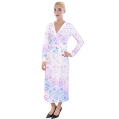 Digital Art Artwork Abstract Pink Purple Velvet Maxi Wrap Dress by Dutashop