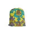 Mid Century Retro Floral 1970s 1960s Pattern 60 Drawstring Pouch (Medium) View1
