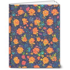 Mid Century Retro Floral 1970s 1960s Pattern 61 7  X 9  Softcover Notebook by violetheavensky