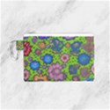 Mid Century Retro Floral 1970s 1960s Pattern 59 Canvas Cosmetic Bag (Small) View1