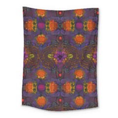 Mid Century Retro Floral 1970s 1960s Pattern 67 Medium Tapestry by violetheavensky
