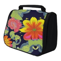 Mid Century Retro Floral 1970s 1960s Pattern 54 Full Print Travel Pouch (small) by violetheavensky