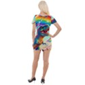 TRex/unicorns Short Sleeve Asymmetric Mini Dress View2
