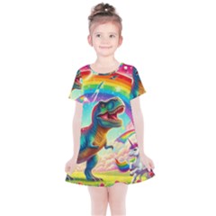 Trex/unicorns Kids  Simple Cotton Dress by RainbowTyrannosaurus