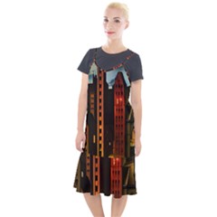 Sci-fi Futuristic Science Fiction City Neon Scene Artistic Technology Machine Fantasy Gothic Town Bu Camis Fishtail Dress by Posterlux
