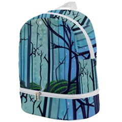 Nature Outdoors Night Trees Scene Forest Woods Light Moonlight Wilderness Stars Zip Bottom Backpack by Posterlux
