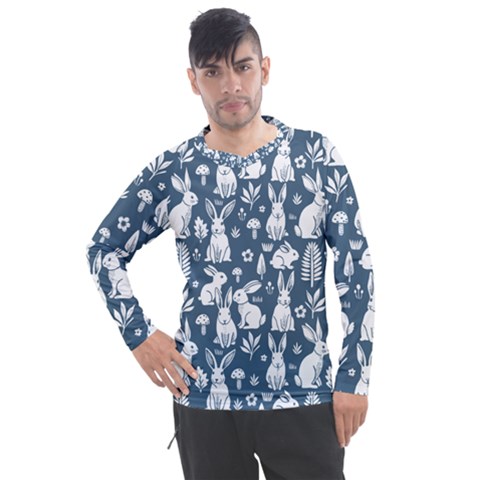 Easter Bunny Pattern Men s Pique Long Sleeve T-shirt by Valentinaart