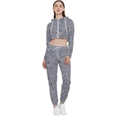 Dark Grey Snake Cropped Zip Up Lounge Set by DinkovaArt