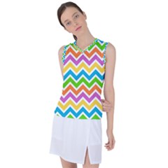 Chevron Pattern Design Texture Women s Sleeveless Sports Top by Anend