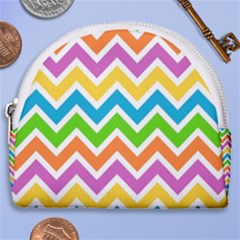 Chevron Pattern Design Texture Horseshoe Style Canvas Pouch by Anend
