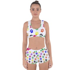 Pawprints Paw Prints Paw Animal Racerback Boyleg Bikini Set by Anend