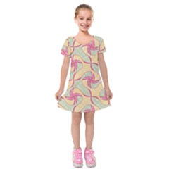 Abstract Pattern Design Scrapbooking Kids  Short Sleeve Velvet Dress by Paksenen