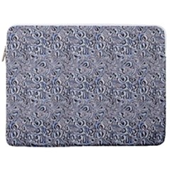 Blue Black Snake Pattern 17  Vertical Laptop Sleeve Case With Pocket by DinkovaArt