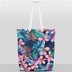 Hawaiian Flowers Hawaii Full Print Rope Handle Tote (small) by Cemarart