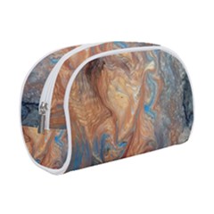 Blue Flow Make Up Case (small) by kaleidomarblingart