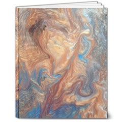 Blue Flow 8  X 10  Hardcover Notebook by kaleidomarblingart
