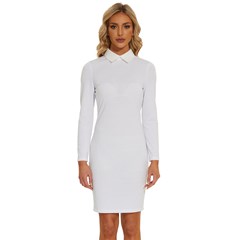 Long Sleeve Shirt Collar Bodycon Dress Icon
