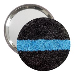 Black Blue Lawn 3  Handbag Mirror by hlehnerer