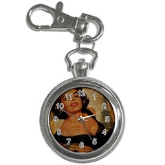 Vintage Newspaper Print Pin Up Girl Paris Eiffel Tower Key Chain & Watch by chicelegantboutique