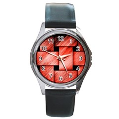 Modern Art Round Metal Watch (silver Rim) by Siebenhuehner