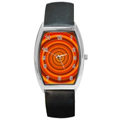 Modern Art Tonneau Leather Watch by Siebenhuehner