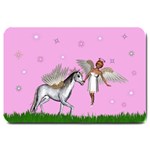 Unicorn And Fairy In A Grass Field And Sparkles Large Door Mat 30 x20  Door Mat