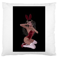Miss Bunny In Red Lingerie Large Cushion Case (single Sided)  by goldenjackal
