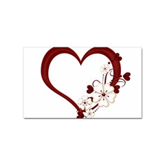 Red Love Heart With Flowers Romantic Valentine Birthday Sticker 10 Pack (rectangle) by goldenjackal