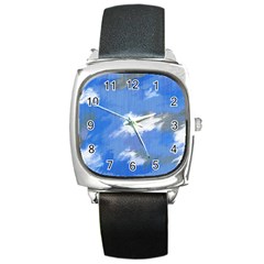 Abstract Clouds Square Leather Watch by StuffOrSomething