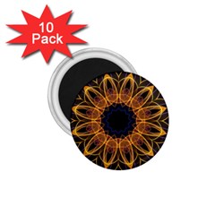 Yellow Purple Lotus Mandala 1 75  Button Magnet (10 Pack) by Zandiepants