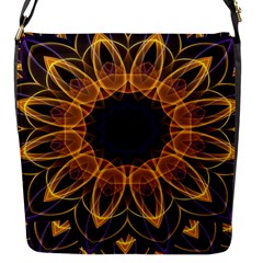 Yellow Purple Lotus Mandala Flap Closure Messenger Bag (small) by Zandiepants