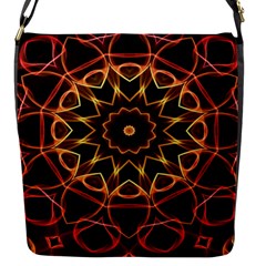Yellow And Red Mandala Flap Closure Messenger Bag (small) by Zandiepants