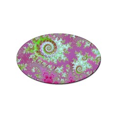 Raspberry Lime Surprise, Abstract Sea Garden  Sticker (oval) by DianeClancy