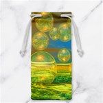 Golden Days, Abstract Yellow Azure Tranquility Jewelry Bag Back