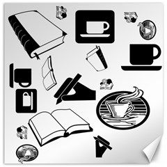Books And Coffee Canvas 16  X 16  (unframed) by StuffOrSomething