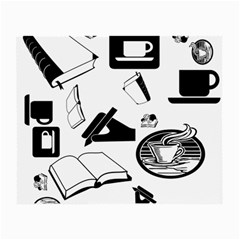 Books And Coffee Glasses Cloth (small, Two Sided) by StuffOrSomething