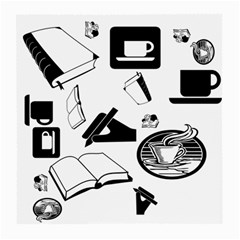 Books And Coffee Glasses Cloth (medium) by StuffOrSomething