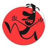 Running Man Magnet 5  (Round) Front