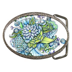 Peaceful Flower Garden Belt Buckle (oval) by Zandiepants
