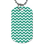 Emerald Green And White Zigzag Dog Tag (Two-sided)  Front