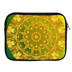 Yellow Green Abstract Wheel Of Fire Apple Ipad Zippered Sleeve by DianeClancy